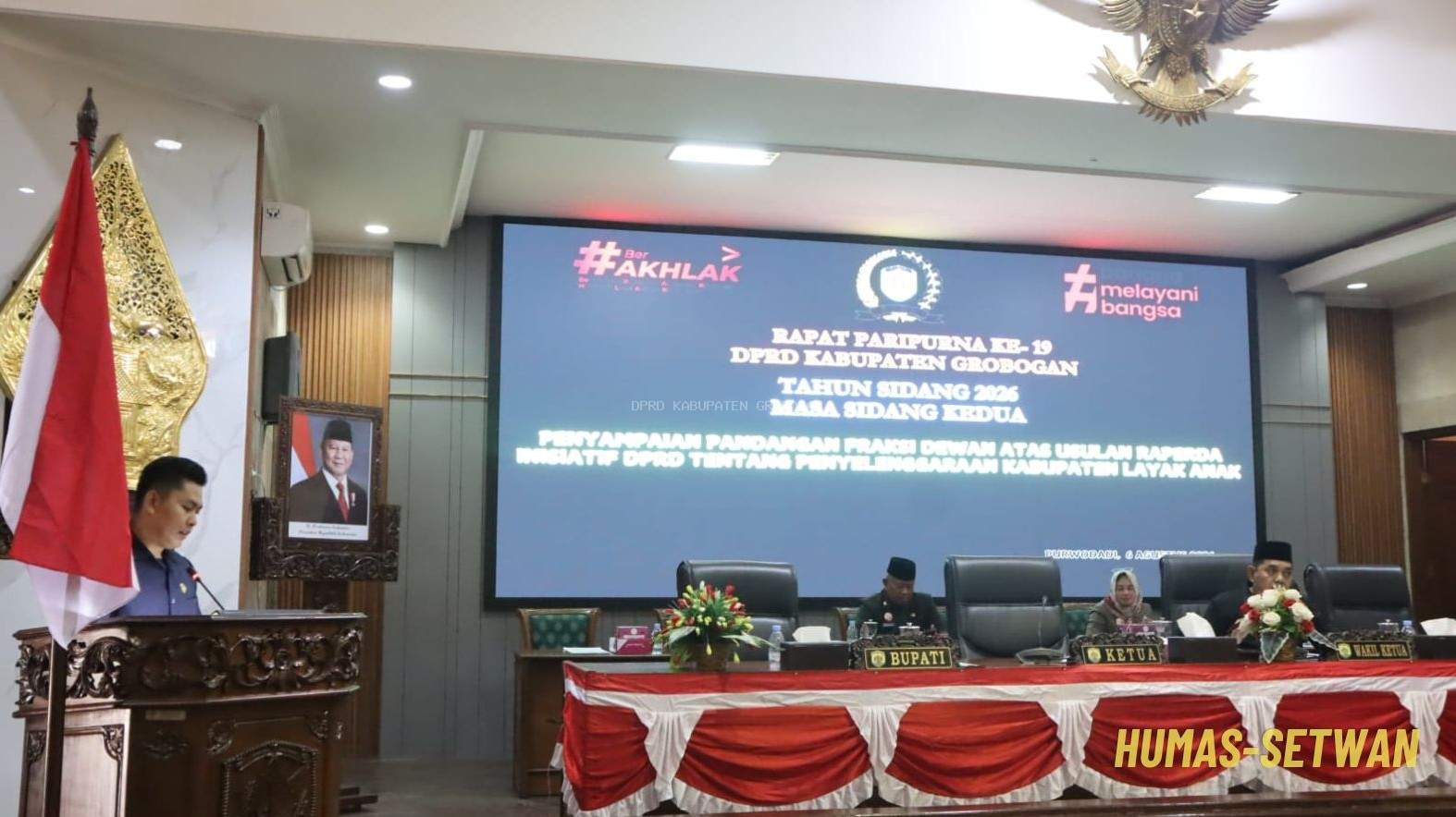 DPRD Kabupaten Grobogan Gelar Rapat Paripurna Ke-19 Terkait Raperda Kabupaten Layak Anak