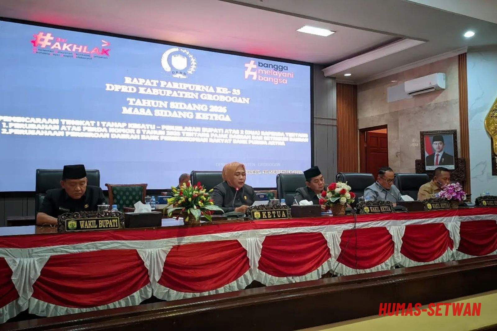 DPRD Grobogan Gelar Rapat Paripurna ke-33: Bahas Optimalisasi PAD Melalui Tarif Pajak dan Revitalisasi BPR Bank Purwa Artha